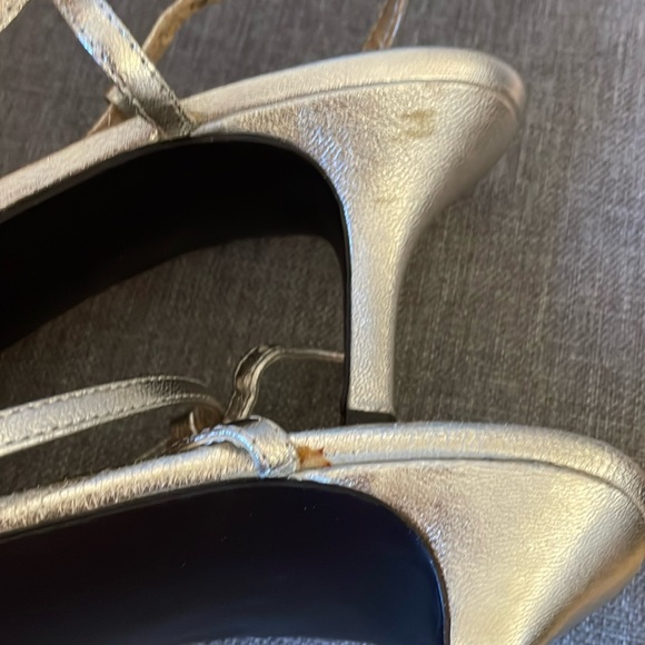 Lauren Ralph Lauren Strappy Gold Slingback Sandal! Size 7.5. See Notes & Photos! - Picture 10 of 16
